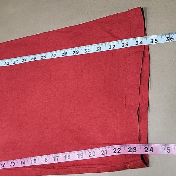 Old Navy Size S Deep Terracotta Elastic Waist Pull On Linen Blend Pants, NEW - Picture 10 of 14